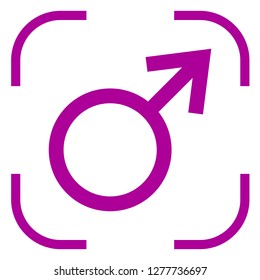 Male icon vector in focus. White background