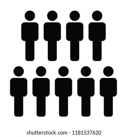 Male icon vector group of persons symbol avatar for business management team in flat color glyph pictogram illustration