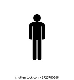 Male Icon Vector. Human Full Body Sign For Private Room