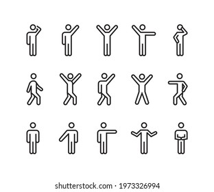 male icon vector. human full body, standing man icons button, vector, sign, symbol, logo, illustration, editable stroke, flat design style isolated on white linear pictogram