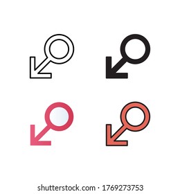 ilustración vectorial de icono masculino con diseño de estilo diferente. aislado en fondo blanco