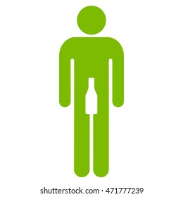 Male icon. Vector style is flat iconic symbol with rounded angles, eco green color, white background.