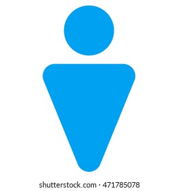 Male icon. Vector style is flat iconic symbol with rounded angles, blue color, white background.