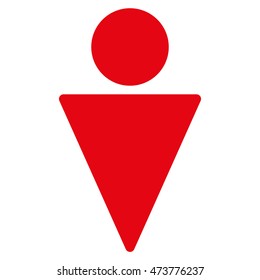 Male icon. Vector style is flat iconic symbol with rounded angles, red color, white background.