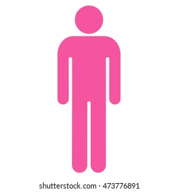 Male icon. Vector style is flat iconic symbol with rounded angles, pink color, white background.