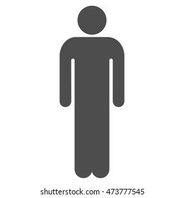 Male icon. Vector style is flat iconic symbol with rounded angles, gray color, white background.