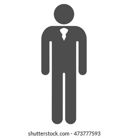Male icon. Vector style is flat iconic symbol with rounded angles, gray color, white background.