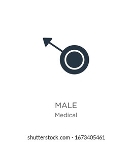 Vector de icono masculino. Icono macho plano de moda de la colección médica aislado en fondo blanco. La ilustración vectorial se puede utilizar para diseño gráfico web y móvil, logotipo, eps10