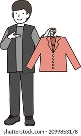 Male illustration of an apparel clerk : Occupation