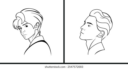 Male illustration in modern and simple design for digital or graphic templates