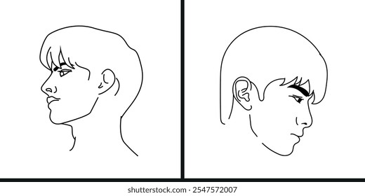 Male illustration in modern and simple design for digital or graphic templates