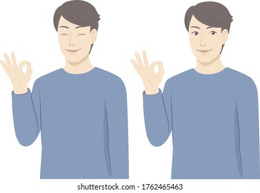 Male illustration / OK sign