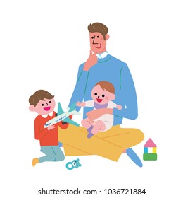 Male illustration for raising children