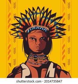 male indigenous ethnicity chief scene