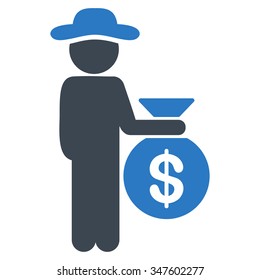 Male Investor vector icon. Style is bicolor flat symbol, smooth blue colors, rounded angles, white background.