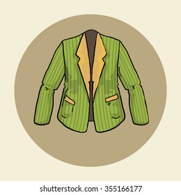 Male Jacket, vector illustration, isolated on white