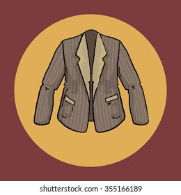 Male Jacket, vector illustration, isolated on white