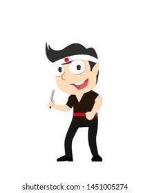 male japanese chef vector illustration