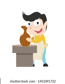 male jars craftsmen vector illustration