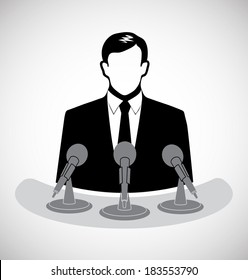 male journalist before a microphone
