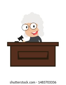 male judge in court vector illustration