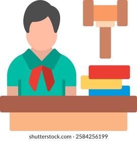 Male Judge Flat Illustration Vector Design