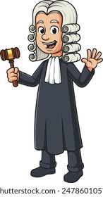 Male judge waving vector illustration