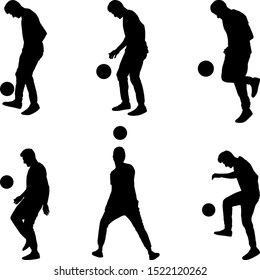male juggling the ball silhouette