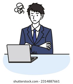 Male junior high school students and high school students who are irritated by looking at the computer screen