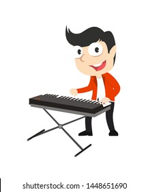 male keyboardist vector illustration design