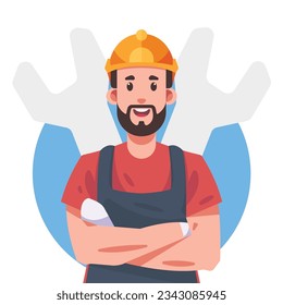 ilustración plana vectorial de trabajadores masculinos
