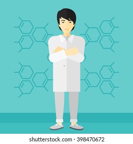 Male laboratory assistant.