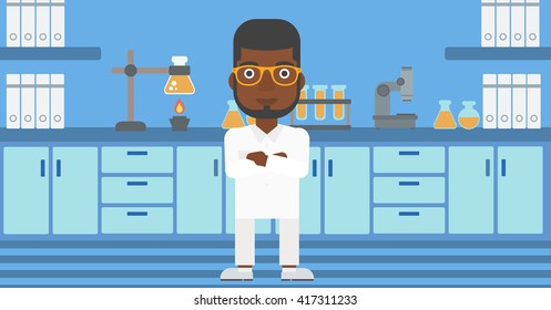 Male laboratory assistant.