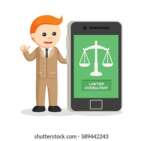 male lawyer with consultant app