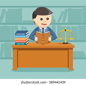 male lawyer at his work desk