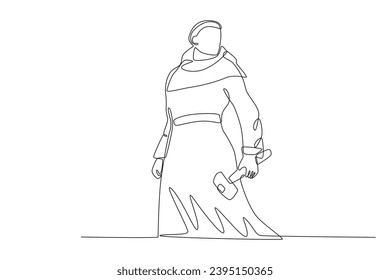 A male leader of the Protestant Reformation. Reforma protestante one-line drawing