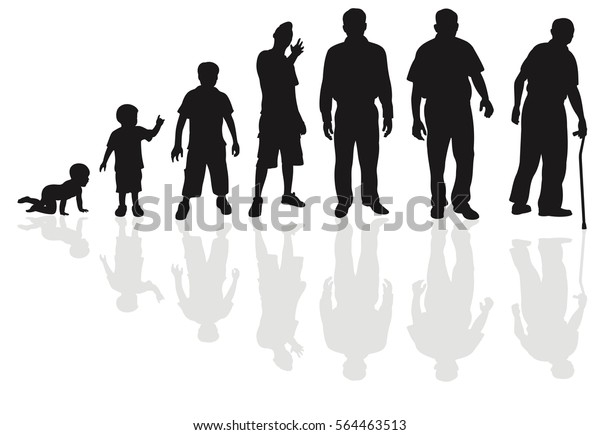 Male Life Cycle Silhouette Stock Vector (Royalty Free) 564463513