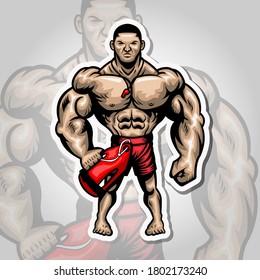 Male lifeguard professional rescuer on the beach vector Illustration, for banner, flyer, poster etc