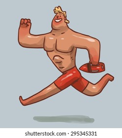Male lifeguard, vector