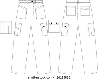 Male Man Work Casual Trousers. Fashion Illustration