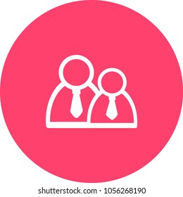 Männlicher Manager Symbol. Vektorstil ist ein flaches Symbol mit abgerundeten Winkeln, schwarzer Farbe, weißem Hintergrund.