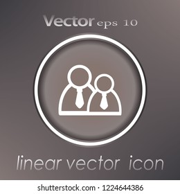 Male Manager icon. Vector style is flat iconic symbol with rounded angles, black color, white background.