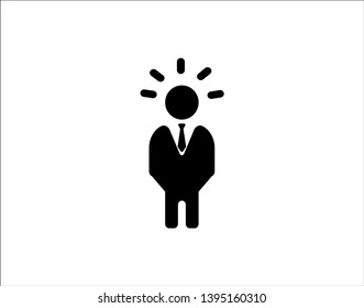 
Male Manager icon. Vector style is flat iconic symbol , black color, white background. - Vector 