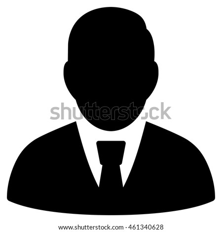 Male Manager icon. Vector style is flat iconic symbol with rounded angles, black color, white background.