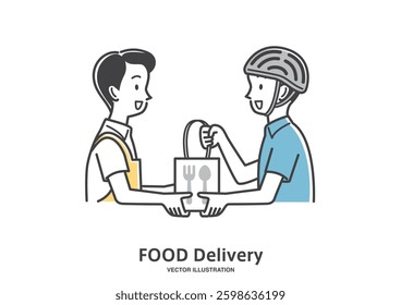 Male meal delivery man receiving food at a restaurant