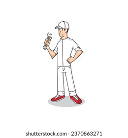 a male mechanic is preparing for repairs