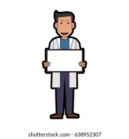 male medical doctor holding blank sign  icon image 