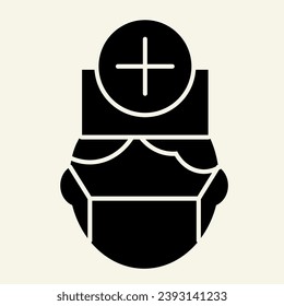 Male medical doctor solid icon. Hospital healthcare staff glyph style pictogram on white background. Physician for mobile concept and web design. Vector graphics