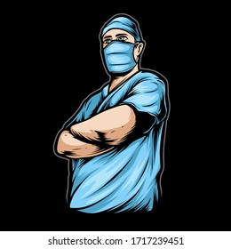 male medical staff vector character