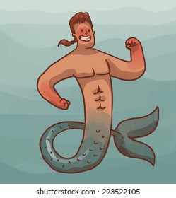 Male Mermaid, vector